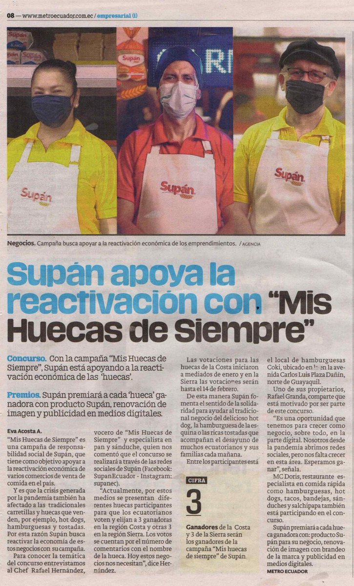 CRF_AGENCIA's tweet photo. #Gracias a diario Metro por el reportaje a #Supan y su iniciativa #mishuecasdesiempre . Sigue votando por tu hueva favorita en @Supanec hasta el domingo 13 de Febrero. #CRFComunicaciones #ComunicaciónQueHaceElBien https://t.co/5mnRRKTPoW