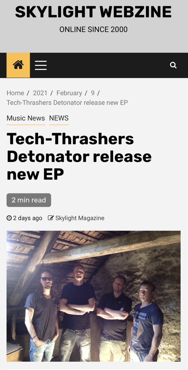 detonatorswe's tweet photo. The new EP just got a great review in #skylightwebzine 🤘👊 #thrashmetal #detonatorswe  #musicreview

https://t.co/94aK8lRJSR https://t.co/CknMnPUU4k