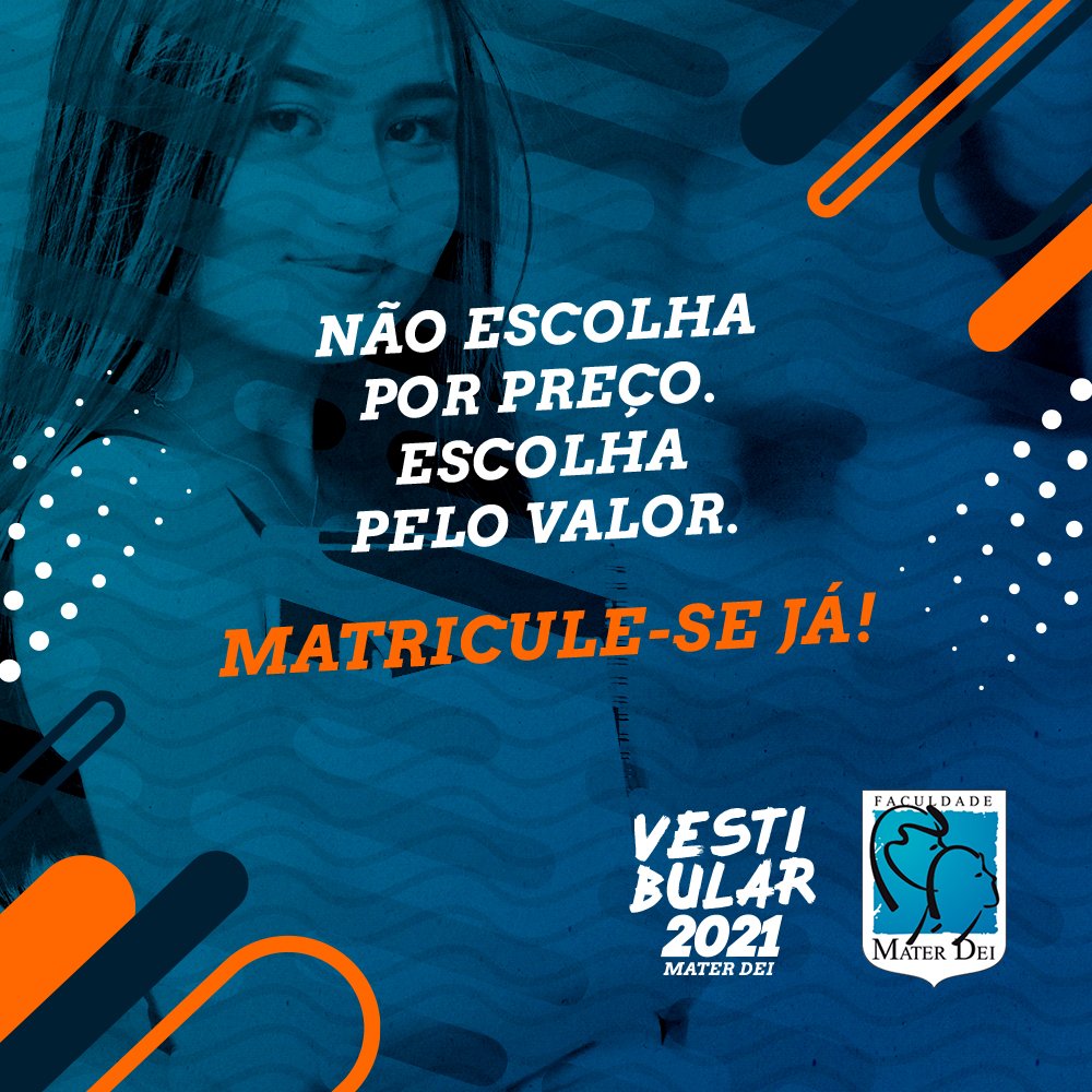 faculmaterdei's tweet photo. #dicaMD
Nem sempre a escolha por preço é a melhor. Escolha pelos valores pessoais que representam o que você quer ser no futuro. No fim das contas, são eles que importam, né?
Matricule-se já, seja um calouro Mater Dei! https://t.co/IMOLwweLJ9