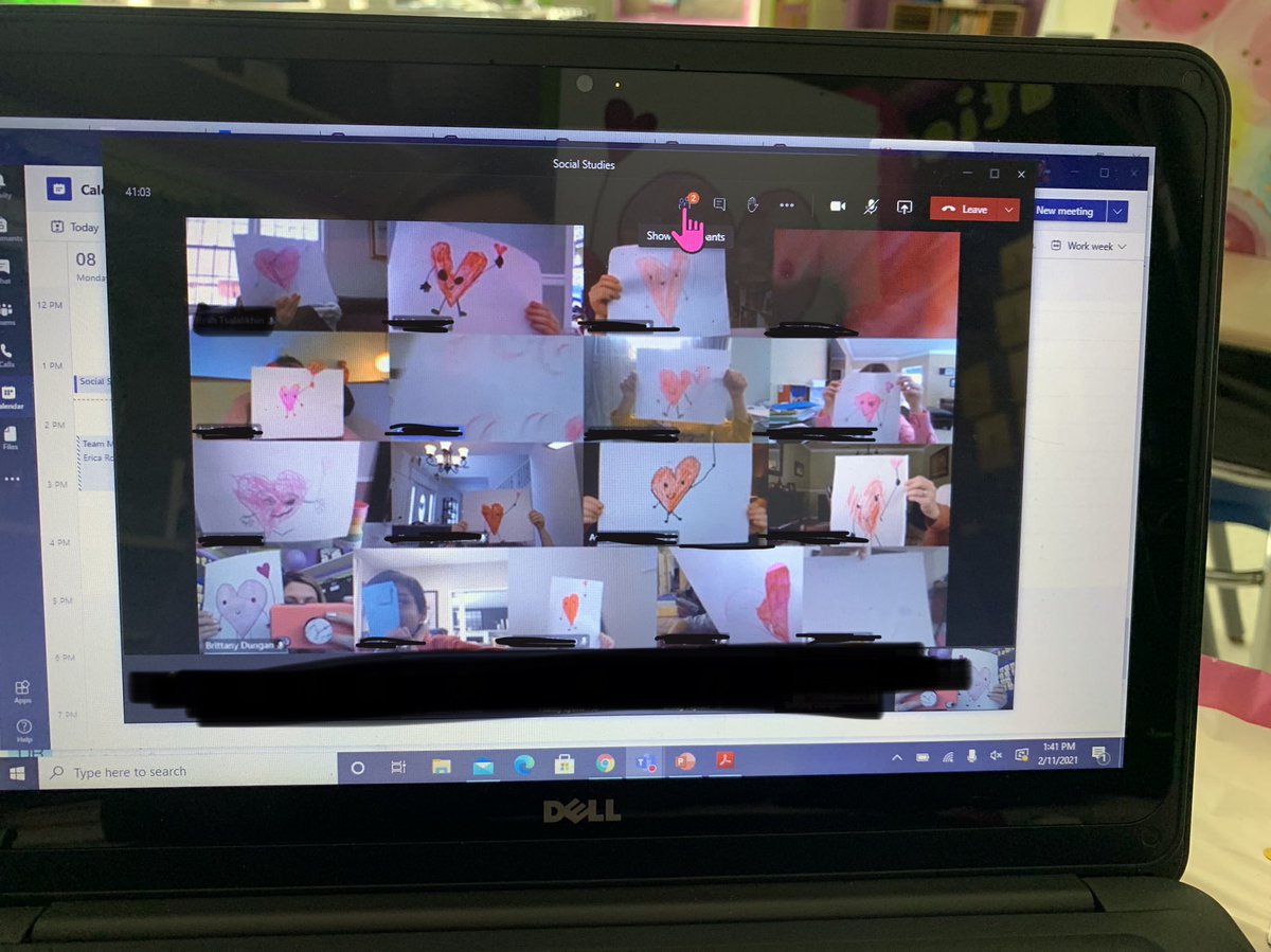 Virtual Valentine’s Day party was a success! Freeze dance, drawing hearts, and sharing the virtual Valentine’s pictures we made for each other 🥰 + a surprise happy birthday at the end ❤️