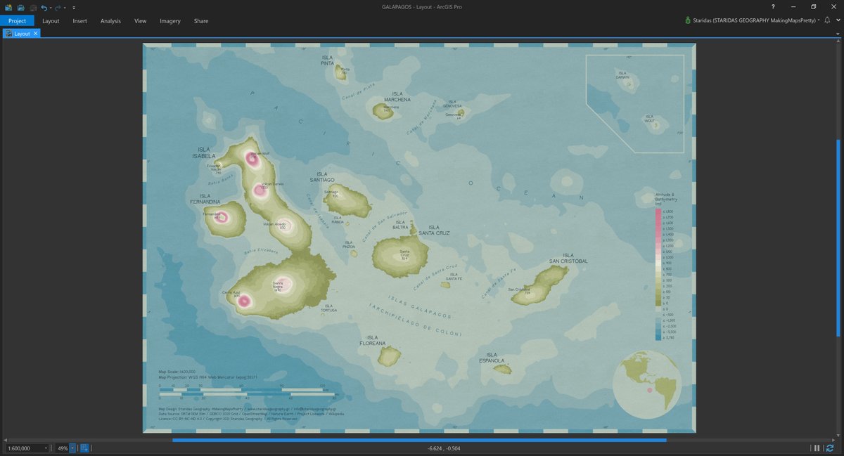 StaridasGeo's tweet photo. #PrettyMap in progress! Approximately 25% data processing, 25% map composition and 50% resizing/nudging things here and there to achieve balance (perhaps, not achieved on this map yet). Still experimenting. #cARTography #MakingMapsPretty #ArcGISPro https://t.co/FAjTYaFT6e