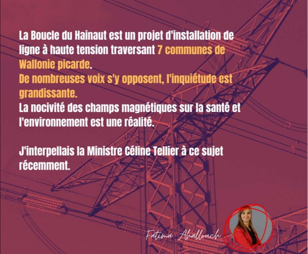 #BoucleDuHainaut | Suivi de dossier et questions à la ministre de l'environnement sur l'impact des champs magnétique sur le vivant.
fatimaahallouch.be/boucle-du-hain…