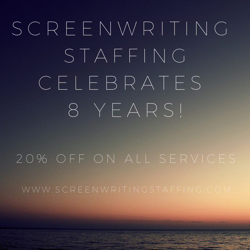 ScreenwritingSU's tweet image. In 8 years:

- Over 100 produced #films, tv shows, &amp;amp; #commercials!
- Over 275 success stories (#screenwriting assignments, representation, sales)!
-- Well-over 1,000 connections between #writers and buyers!

All because of you! 20% off on all services!
 
screenwritingstaffing.com