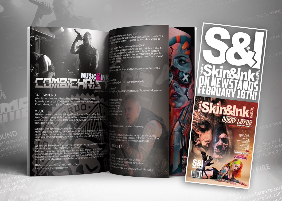 Combichrist (@combichristarmy) on Twitter photo Andy is featured in the Spring issue of <a href="/SkinandInkMag/">Skin & Ink Magazine</a>! Be sure to pick it up when it hits shelves on February 18! Andy is featured in the Spring issue of <a href="/SkinandInkMag/">Skin & Ink Magazine</a>! Be sure to pick it up when it hits shelves on February 18!