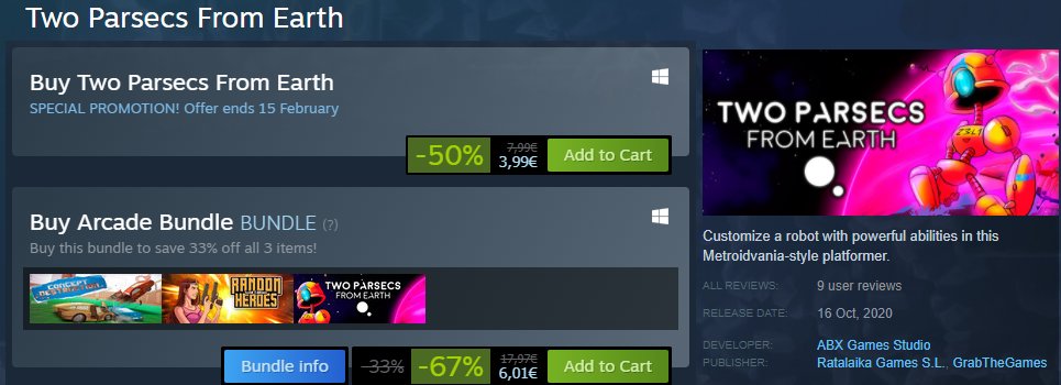 abxgames_studio's tweet photo. #TwoParsecsFromEarth is on sales for few days on #Steam
50% off --> 3.99€ instead of7.99€
There is also a good bundle (67% off) with the nice game #ConceptDestruction from @Thinicegames
@RatalaikaGames
#indiegames #indiegame https://t.co/wvHD3kX81s