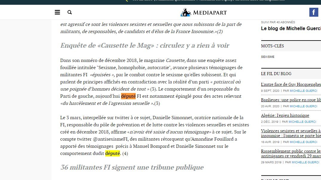 En vracAu fait, vous qui hurlez au respect des femmes, vous en êtes ou de "l'enquête interne" pour faits de harcèlement sexuel par un cadre du parti, devenu depuis député  #LFI ?...Et d'ailleurs, c'est qui ? #BalanceTonPost