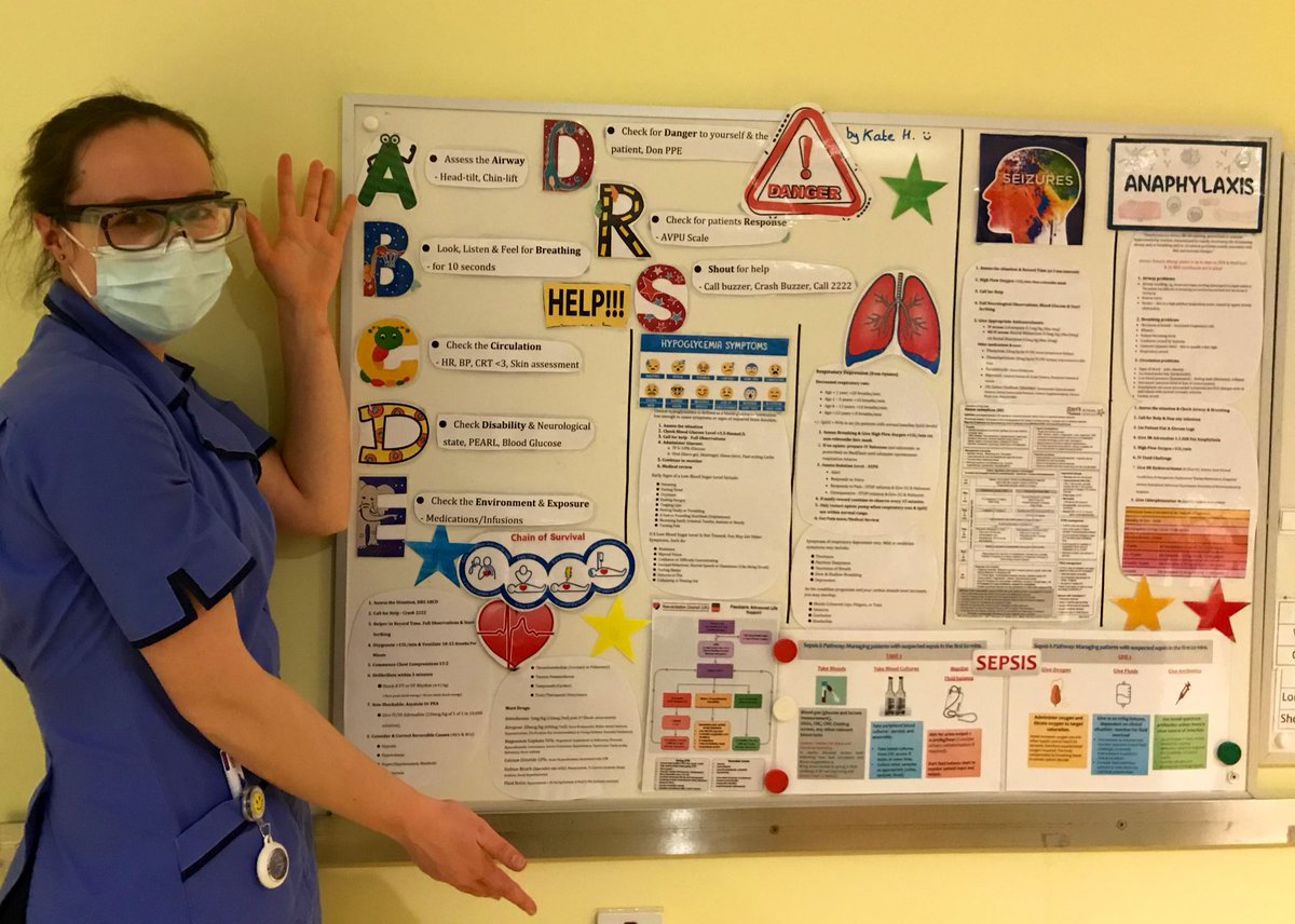 Super proud of my Resus Board at work - Step-by-Step guidance, protocols, checklists & appropriate drugs explained. @ResusCouncilUK @EvelinaLondon #Resus #LinkNurse #emergency #paediatrics