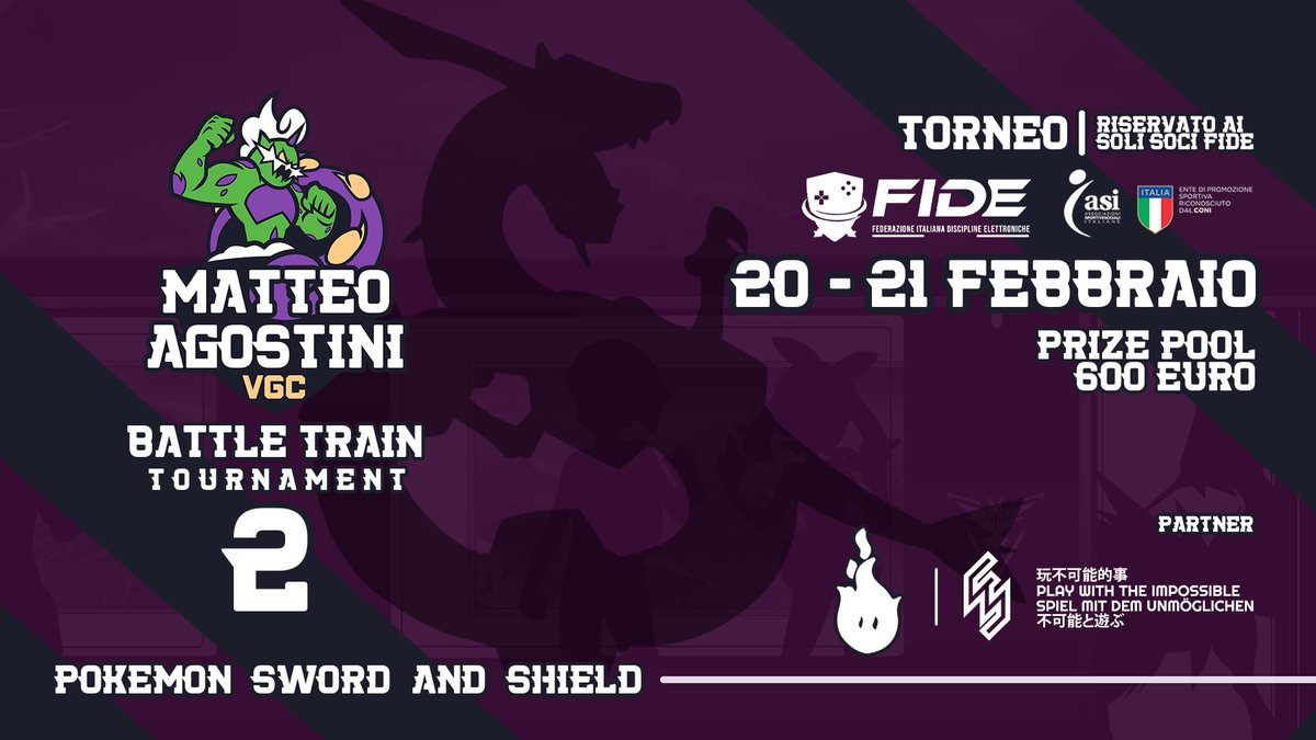 IT’S HERE!

AGOSTINI’s BATTLE TRAIN 2 🚝

💰 PRIZE POOL: 600 Euros
📅 20-21st February 2021
⏱ 3:00 pm UTC+1 
🕹 VGC 2020 Series 8
💵 Entry fee 5€ (with FIDE Card)

SUBSCRIBE ON BATTLEFY:
bit.ly/3a9kh1i

Three people who likes + retweet this post will get a free entry!