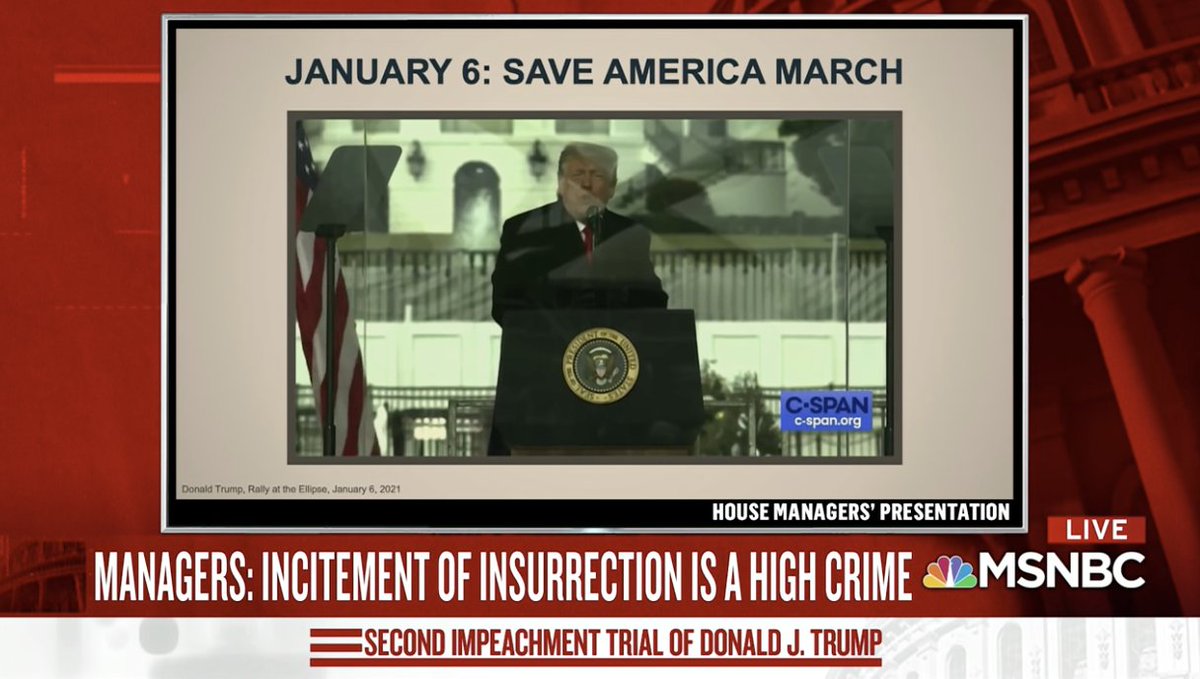 Second question after forseeability is did he encourage the violence?Just remember what he said on that day he said it was "stolen form you, from me and from the country." And "you don't concede when theft is involved . . . we will stop the steal."176/