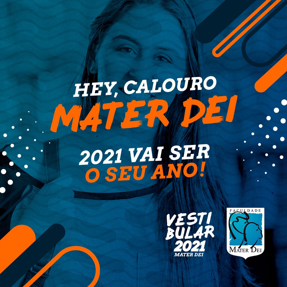 faculmaterdei's tweet photo. Chegou a sua vez de dar o primeiro passo para a vida profissional da área que você ama. 2021 vai ser o seu ano, futuro calouro!! 

ps.: estamos torcendo por você! https://t.co/xtl2ayi3jQ