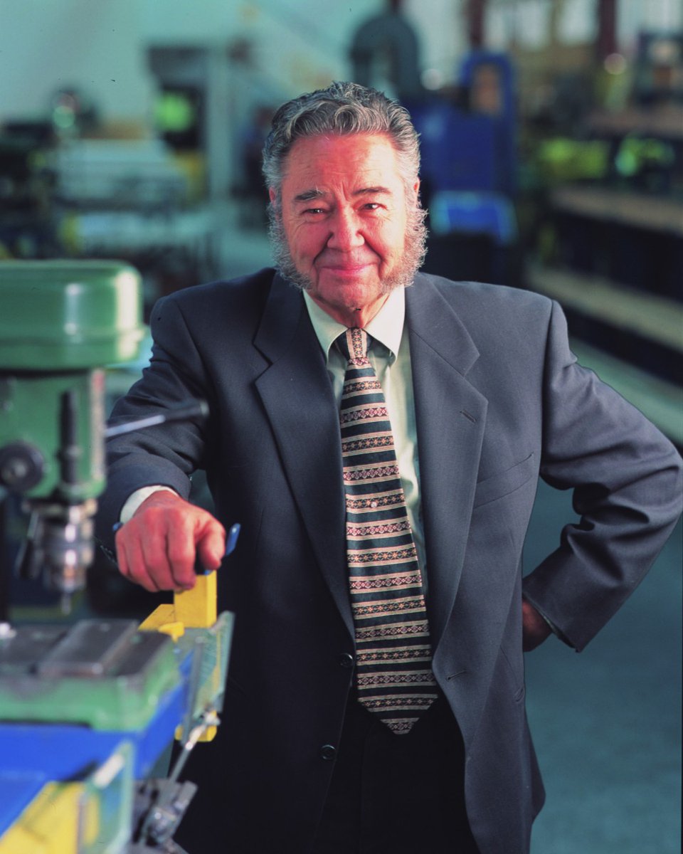 BWCnews's tweet photo. It's #NationalInventorsDay so of course we have to show off Bud Wisecarver - one of the Bishop-WIsecarver founders and the inventor of the original #DualVee Guide Wheel. #MakingCA #CAMfg https://t.co/Ahatf4GqrX
