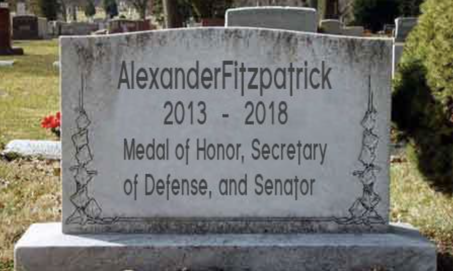 Arlington National Cemetery Issues Warnings to Visitors, Says Grave of AlexanderFitzpatrick (<a href="/NUSA_Fitz/">Fitz</a>) Showing Signs of Unusual Activity, Asking Passerby's for Votes.
