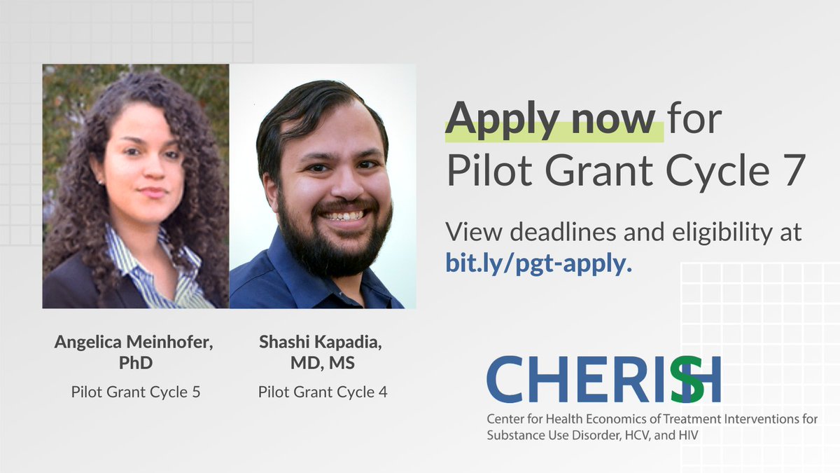 CHERISHresearch's tweet photo. To date, CHERISH has funded 22 #PilotGrant awards to #SUD #investigators who conduct #EconomicAnalyses of treatments for people who use substances (#PWUS). Grantees like @ShashiKapadiaMD, MS and @AngelicaMeinho1, PhD, have also obtained career development awards from @NIDAnews. https://t.co/a0cVh8k1oT