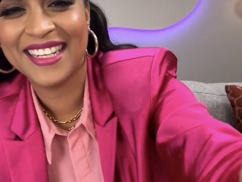 Lilly looks stunning in this all pink look from today’s ig live with Olay 
✨February 11, 2021