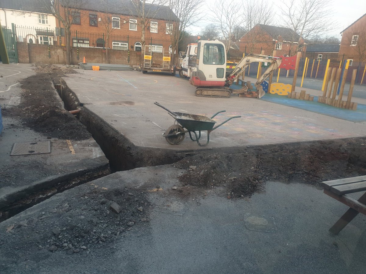 The  children and a certain head teacher enjoyed watching the diggers in action today. Let's hope our playground is ready when we get back after half term.