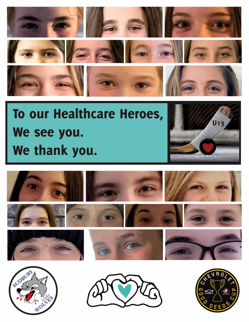 Not all Super Heroes wear capes!
<a href="/PublicHealthSD/">Public Health Sudbury & Districts</a> <a href="/HSN_Sudbury/">Health Sciences North / Horizon Santé-Nord</a> @NEOKidsFdn <a href="/GreaterSudbury/">Greater Sudbury</a> DM us for a PDF poster to post in your workplace or email. Hoping <a href="/GreaterSudbury/">Greater Sudbury</a> can forward onto Long-Term Care and others. ❤️Inspired by #gooddeedscup <a href="/ChevroletCanada/">Chevrolet Canada</a> <a href="/SdghaHockey/">OFFICIAL SDGHA-GIRLS HOCKEY</a> 🏒
