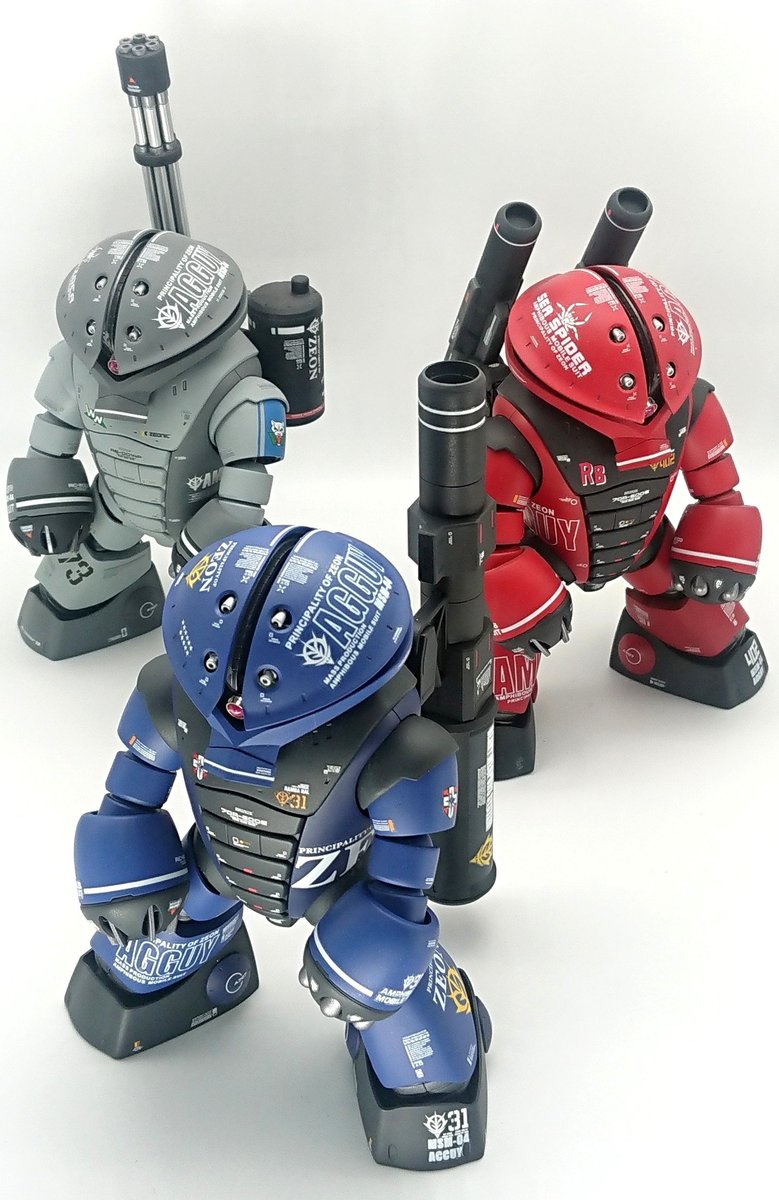 K1 けーわん 先週のシャア専用を新たに加え アッガイエース機４体揃いました 積みがまだ３体あるのでそのうちに 次は水泳をお休みして宇宙部を 制作したいと思います ガンプラはどんな自由な発想で作ってもいいんだ ガンプラ好きな人と繋がりたい