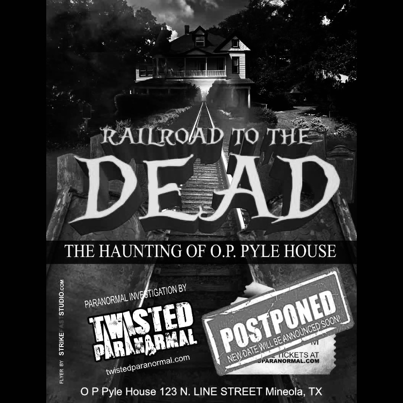 pandsparanormal's tweet photo. Railroad to the Dead paranormal event has been postponed.  A new date will be announced soon!  If you have already purchased a ticket, it will be honored on the next available date.  P&amp;S Paranormal &amp; Twisted Paranormal apologizes for the inconvenience and hopes to see you soon! https://t.co/8pOIAGpD3d