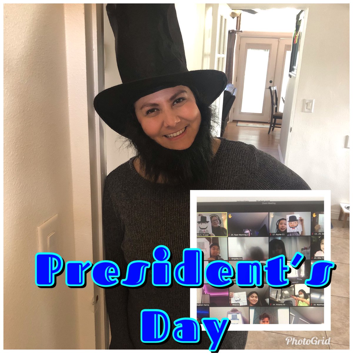 Mrs. Ampuero, 4th grade, got all presidential with her class today! Students enjoyed having “Abe” visit their Zoom and create drawings of Mr. Lincoln.