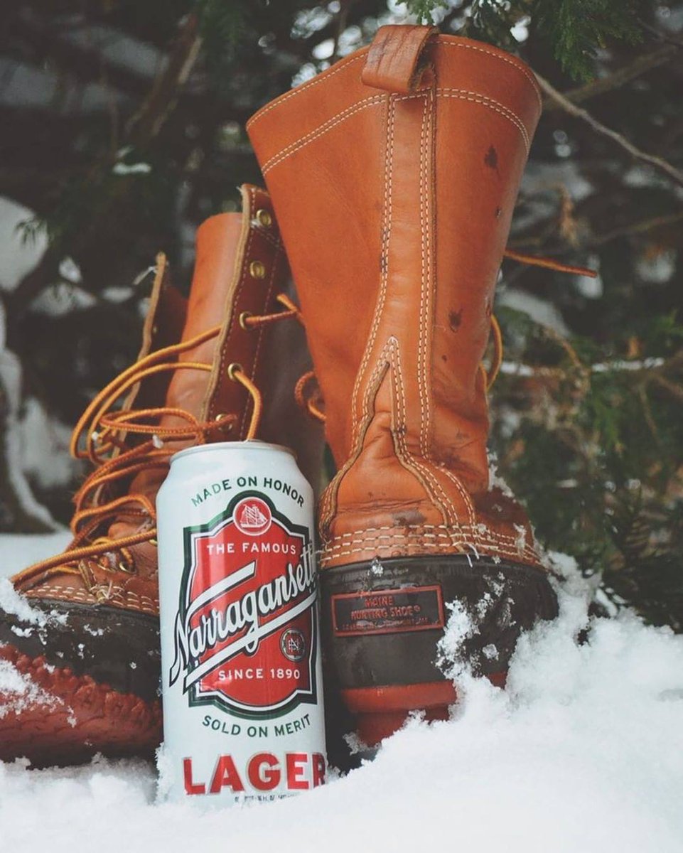 Boots, 'Gansett, and a shovel. What else do you need when it snows?