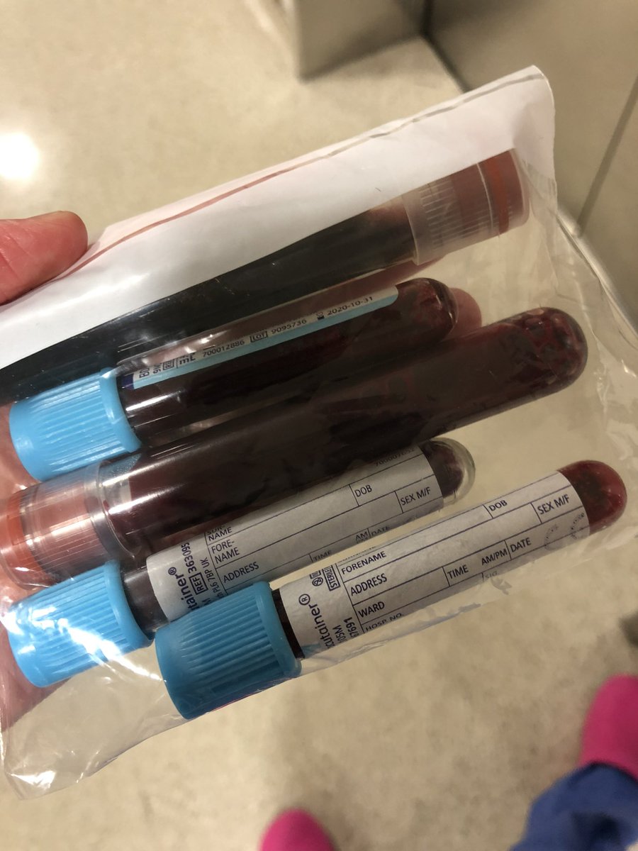 If we recruit a patient, we may take blood samples, administer medication or blood products and collect lots of information at various time points including medications or blood products given, observations and some blood test results. Sometimes we’ll do all of these things