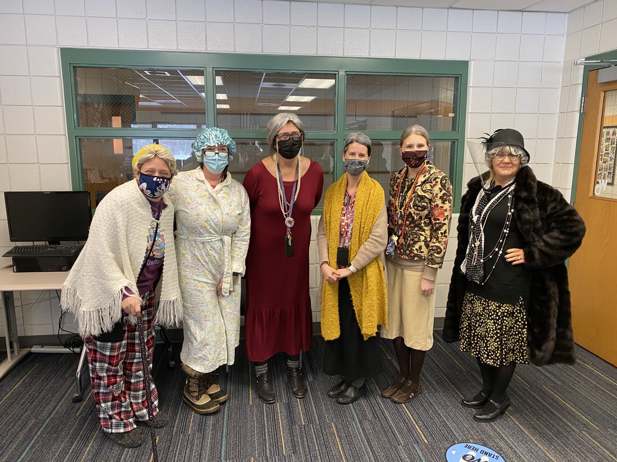 It was the 100th day of school!  Students and staff dressed as if they were 100:). Having fun learning at The Creek!