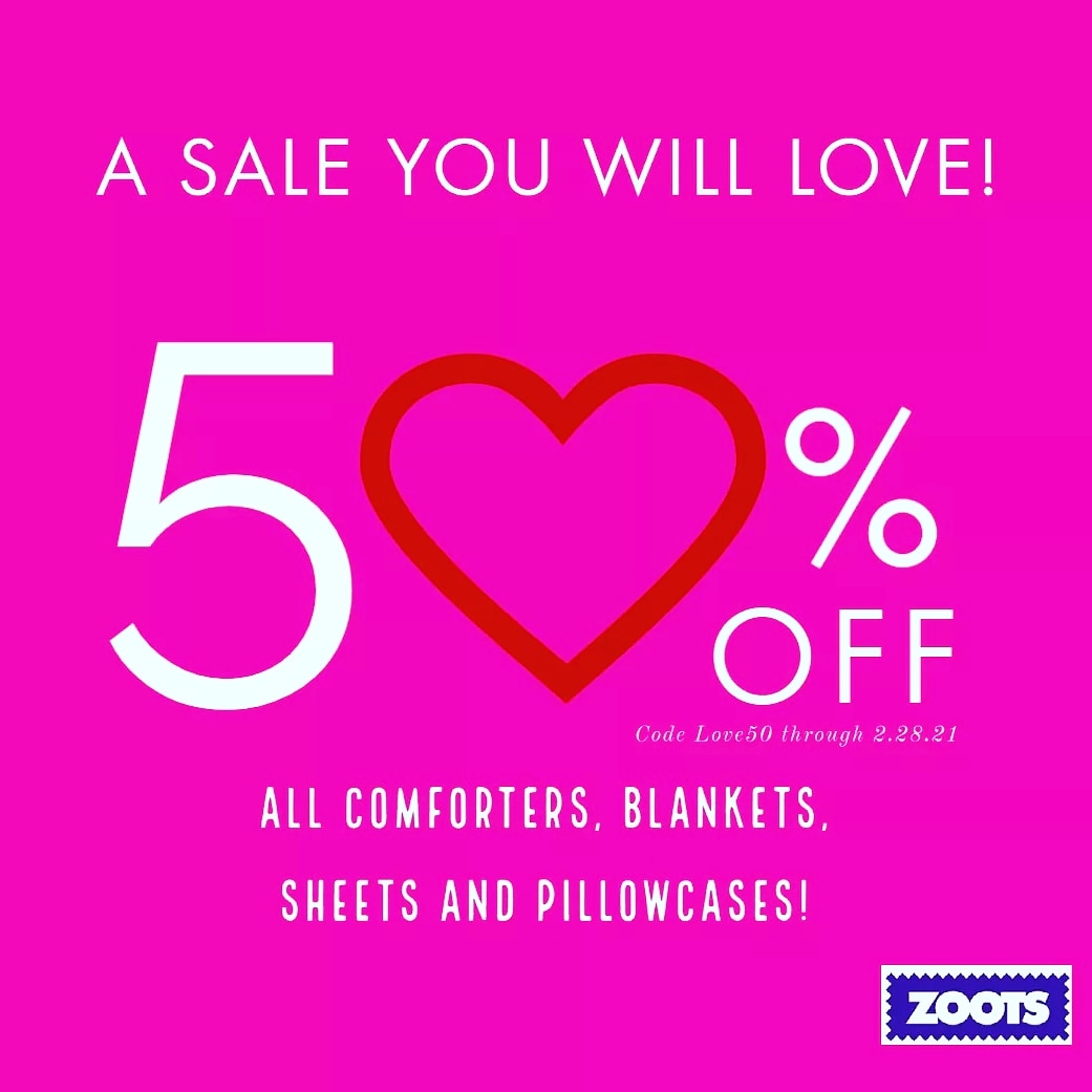 zootsclean's tweet photo. That's right! 50% OFF on all bedding cleaned! 

The best Valentine's gift you can give to yourself and your loved one! 

Mention code Love50 thru 2.28.2021

Schedule a pick up at https://t.co/zPCy56PM8L

#zootsclean #zootsitsuitsyou #bestvalentinesgift #laundryservice #dryclean https://t.co/si4EaWJxFl