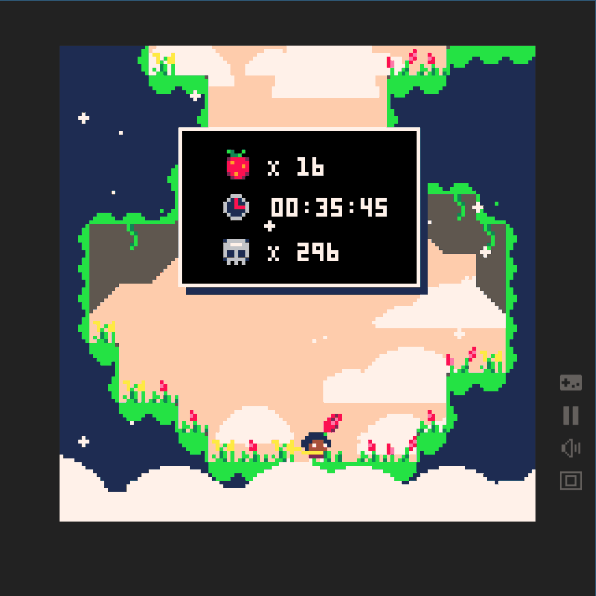 ThatZeppelin's tweet image. Despite quite a few deaths, I managed to get all the strawberries in Celeste Classic 2: Lani's Trek.
Great game all-in-all :). More on the game can be found at 

 #celestegame