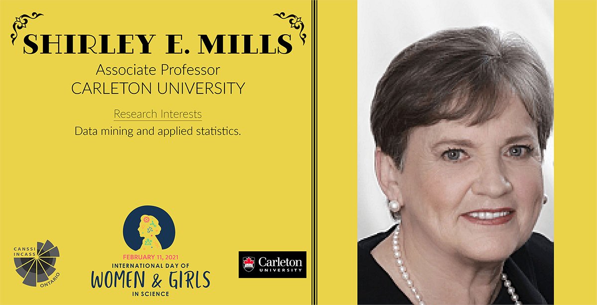 Celebrating Women in Statistical Sciences in #Ontario: Shirley E. Mills, Associate Professor @CarletonU

Her 🌐: bit.ly/2LF1e5D
Our campaign: bit.ly/372JIQt

@semills1 @CarletonScience @CANSSIINCASS
#WomenInStats #February11 #WomenInSTEM #WomenInScience