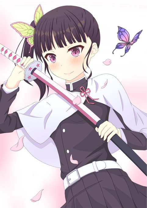 ふにゃ🍣さんがTwitterに投稿した栗花落カナヲ(鬼滅の刃)のイラスト。