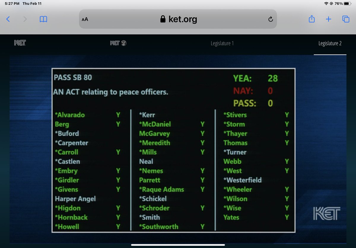 Thank you <a href="/dannycarrollky/">Danny Carroll</a> for your unwavering support of SB 80 a KACP priority. This legislation will make Kentucky law enforcement better and our communities safer!