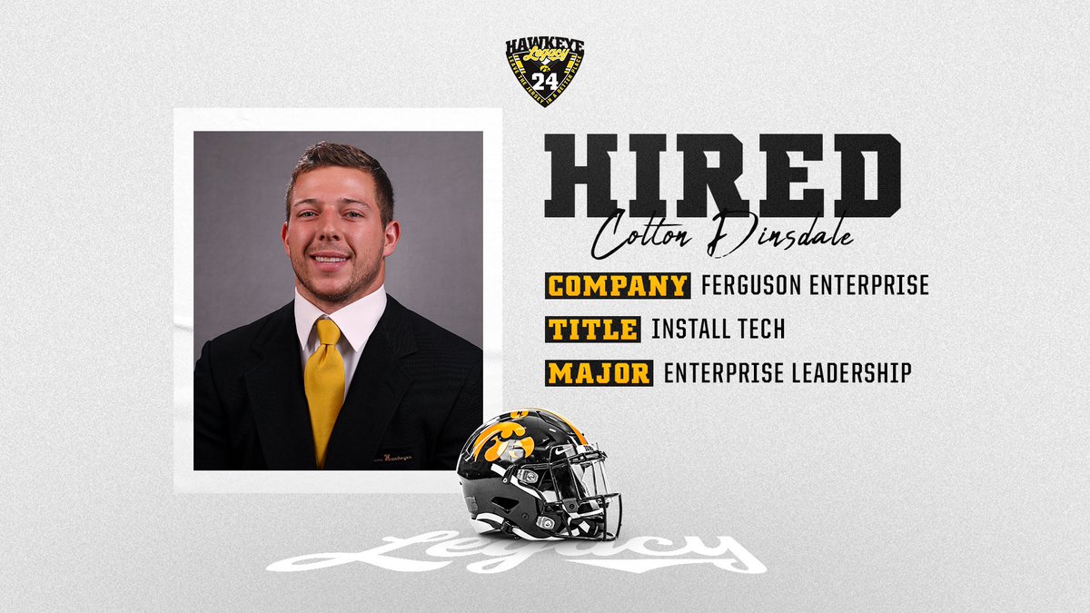 LegacyHawks's tweet image. Congratulations @ColtonDinsdale for securing a job with Ferguson Enterprise! Colton is a 2 time B1G Academic All-Conference member! | #IowaEdge #AlwaysAHawk
