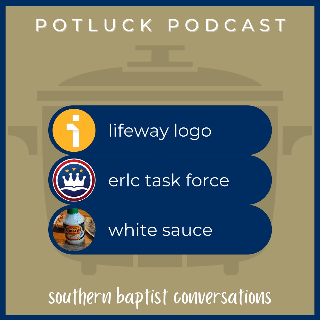 potluckpodcast_'s tweet photo. LifeWay logo, ERLC report from EC task force, and Alabama White Sauce. Get a plate and grab a set for this week Potluck!

iTunes: https://t.co/CQQrJ1CwEO
Podomatic: https://t.co/Li4mnHCrqe
#sbc #news #bbq https://t.co/JpTSNufq2T