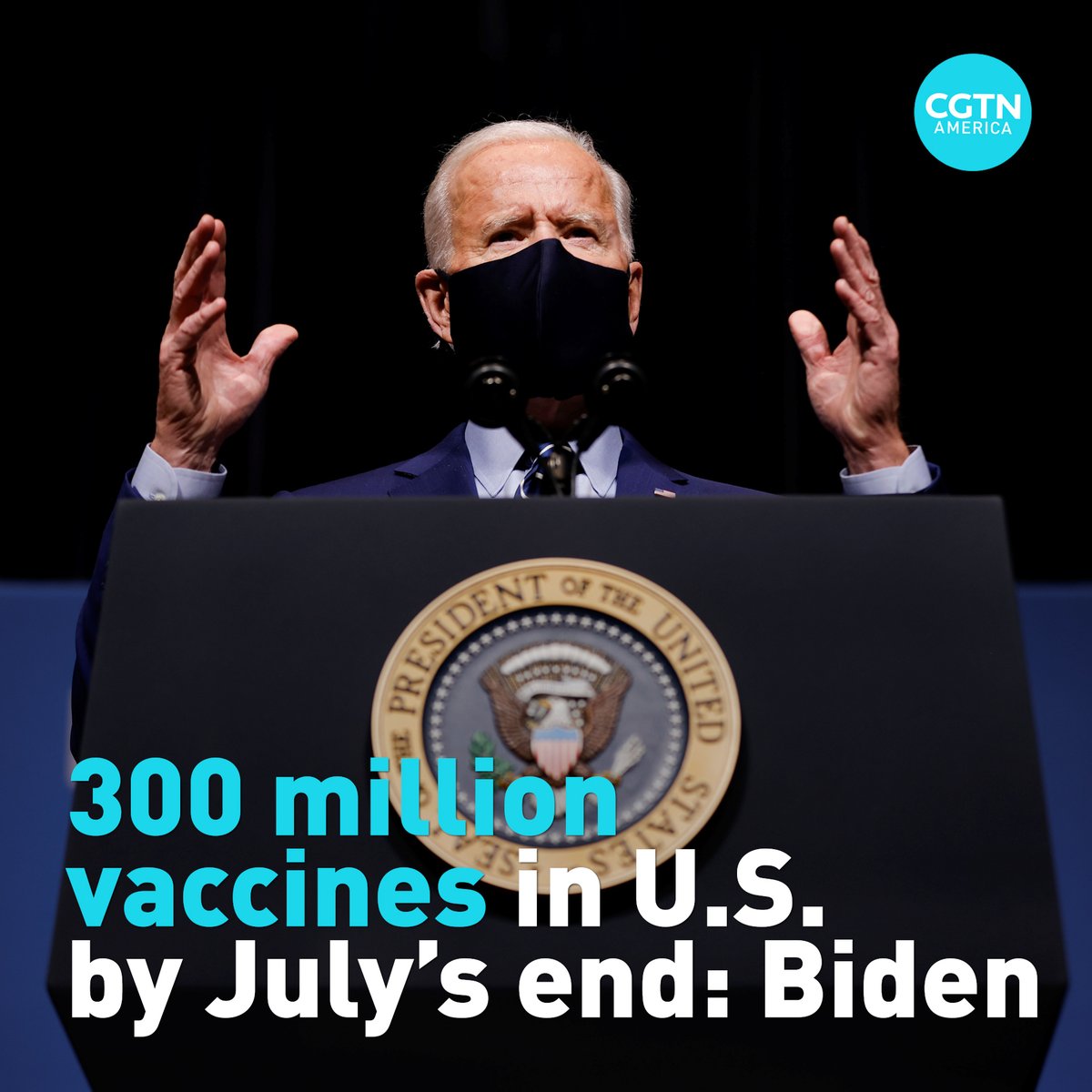 U.S. President Biden says the country will surpass its previous goal of 100 vaccinations in 100 days from his inauguration. The U.S. is now on track to have enough vaccines to supply inoculations for 300 million Americans by the end of July, Biden says.