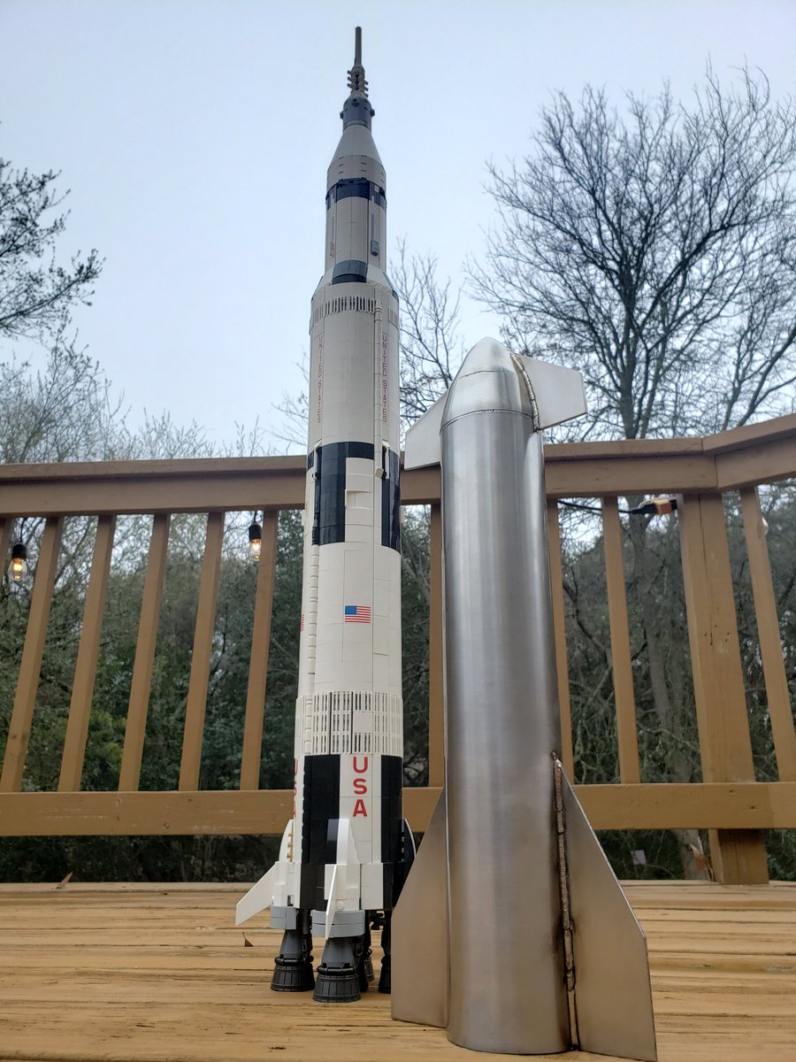 perfsupercar's tweet photo. I built my own #spacex #starship #stainless #tigwelding #model #saturnv #nasa #sn10 #superheavy #fabrication https://t.co/Ve0L9IvmKC