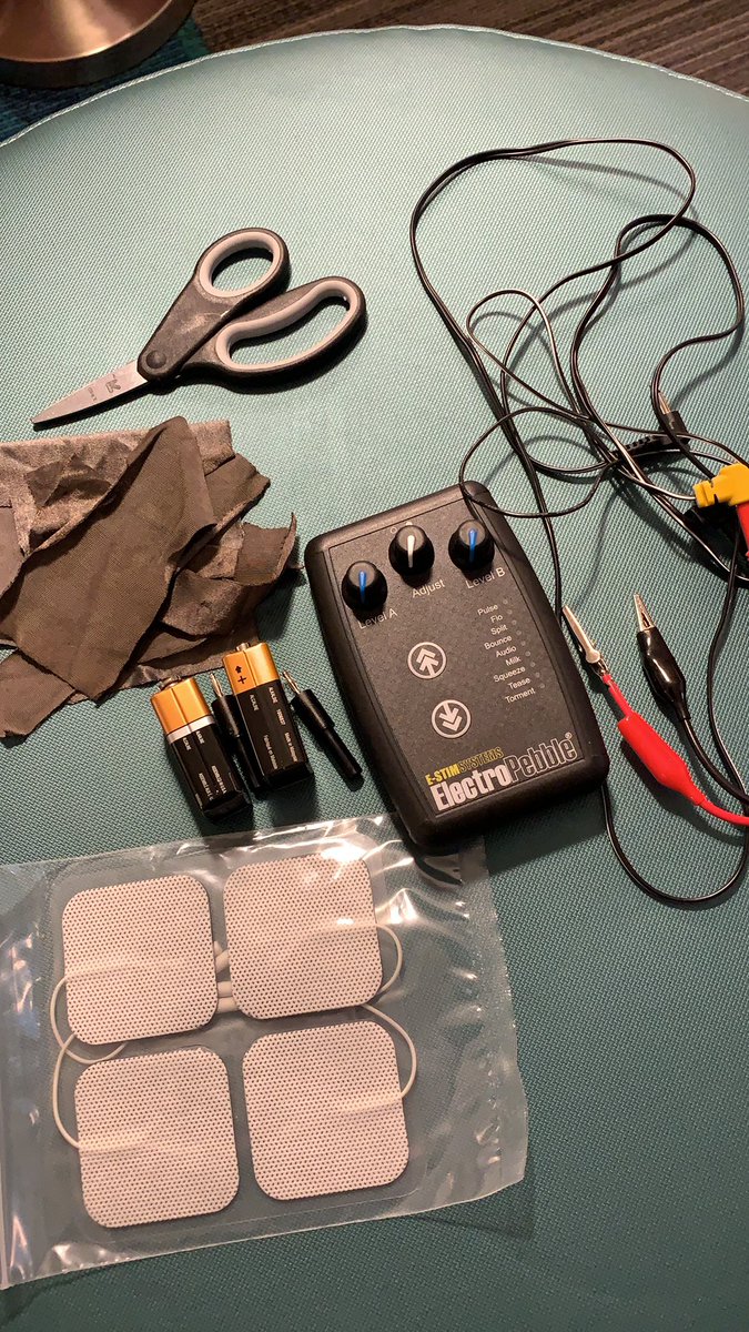 Coryn_OYE's tweet photo. Researching pads vs conductive cloth for cock play tonight? What’s your preference? #estim #masturabate #selflove #electropebble #blog #xxx https://t.co/6tJR5LNGps