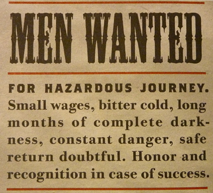 Here's "Shackleton's Ad" that Elon mentioned:
