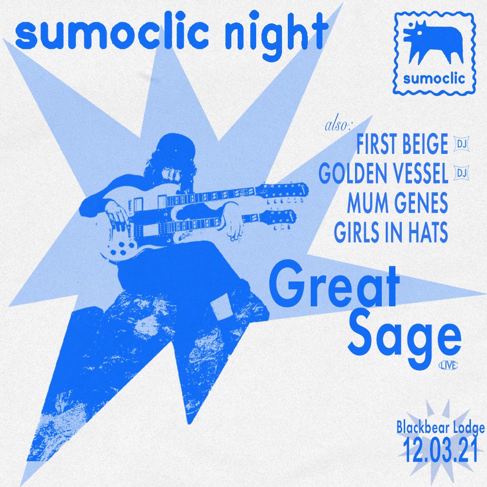 night 2!! W/ Great Sage + DJ sets from <a href="/FirstBeigeMusic/">First Beige</a>, <a href="/goldenvesselau/">maxwell byrne</a>, Mum Genes &amp; girls in hats. tickets in our bio!!