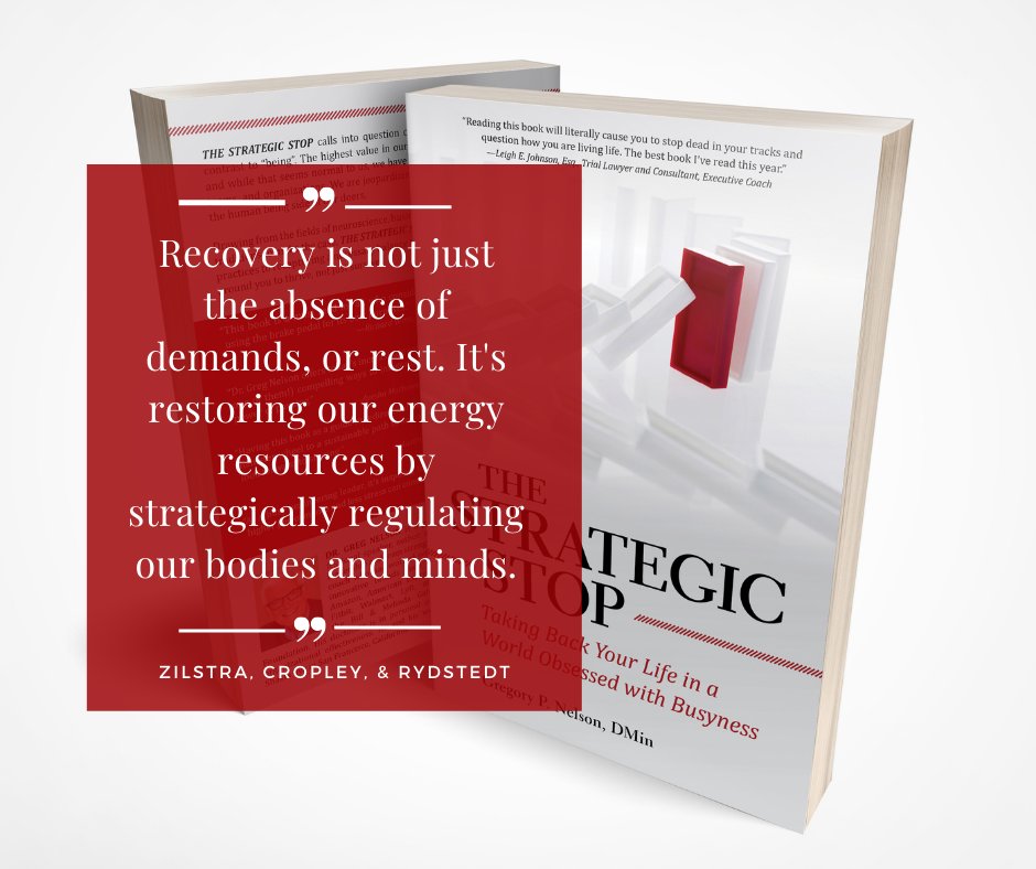 Recovery in our day-to-day exhaustion &amp; busy lives means more than stopping. It's a dynamic personal process that aims at restoring our energetic resources. What brings you energy doesn't necessarily bring me energy. So be YOU in strategic ways. #selfwareness #selfregulation