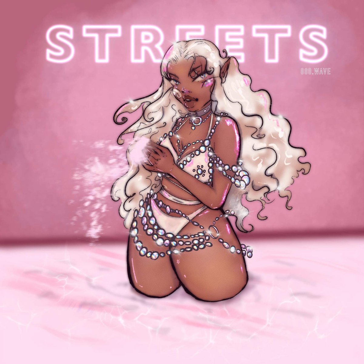 888wave_'s tweet image. The sketch.                  the finished art