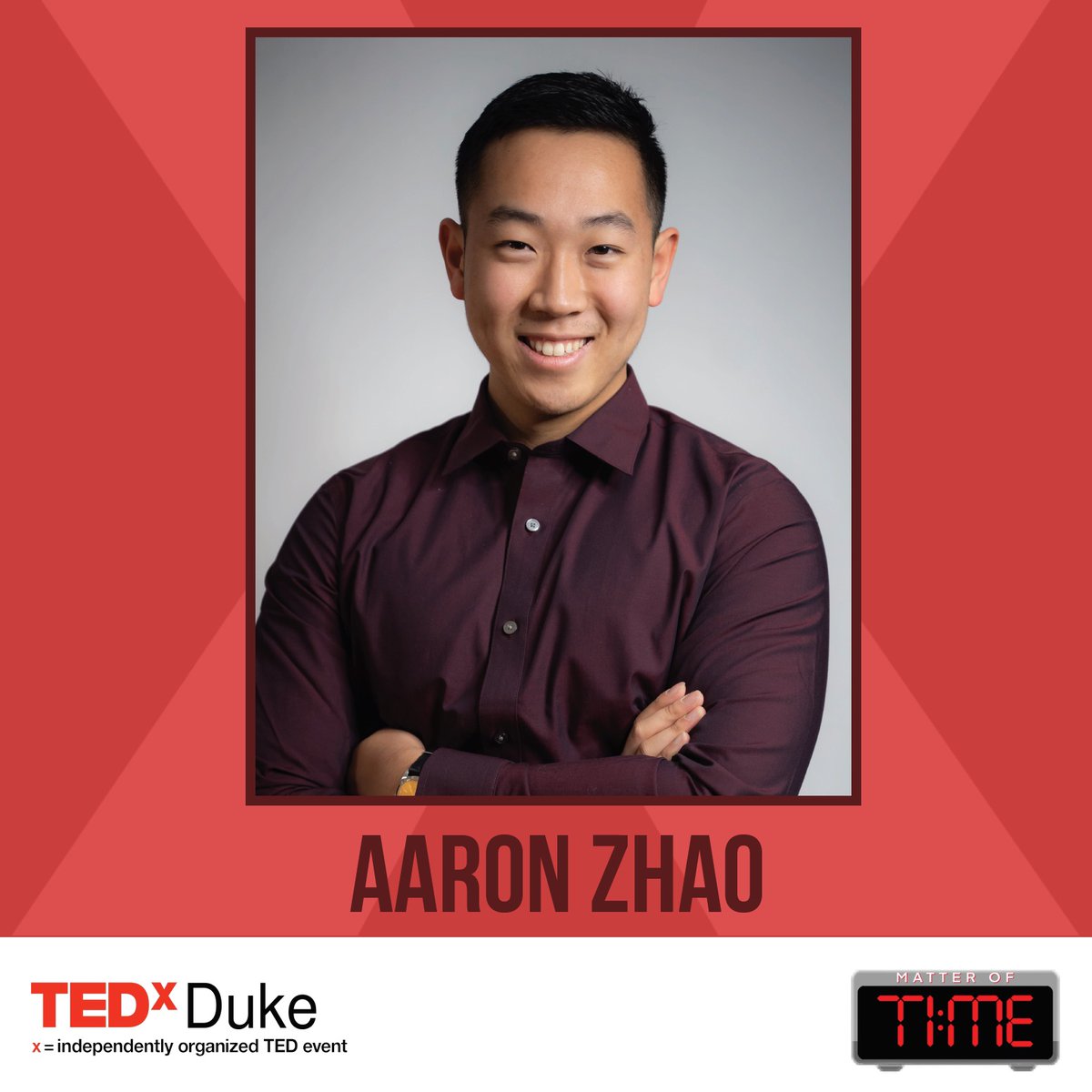 There are only 11 days until TEDxDuke 2021! RSVP to our Facebook event to be the first to get official live stream link: facebook.com/events/6957628…

Our next speaker in the countdown is Aaron Zhao.

Full Bio: facebook.com/tedxduke