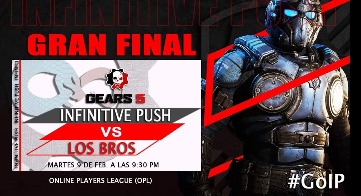 EL DIA DE HOY NOS PRESENTAMOS A LA GRAN FINAL DE LA LIGA ONLINE PLAYERS LEAGUE (OPL) DISPUESTOS A LLEVARNOS EL PRIMERO LUGAR CONTRA EL EQUIPO "LOS BROS" A LAS 9:30 PM 
#GoIP