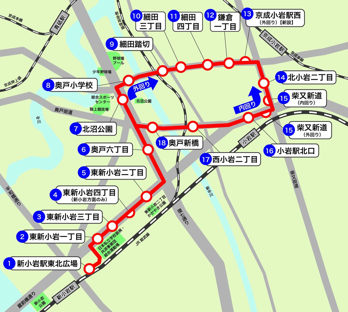 葛飾区 新規バス路線 細田循環 細02系統 がスタート ２月22日 月 から 新小岩駅東北広場と東新小岩 奥戸 細田地域をつなぐ循環バスが運行します 葛飾 Katsushika 循環バス T Co Mysozmq37h T Co Atcq5u0cqa