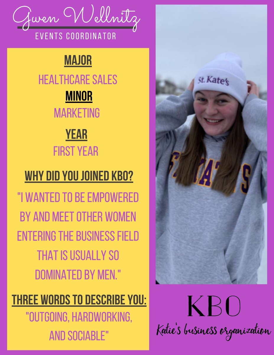 kboscu's tweet image. Meeting Gwen Wellnitz! Gwen is KBO's new Events Coordinator for the spring 2021 semester! Welcome Gwen!