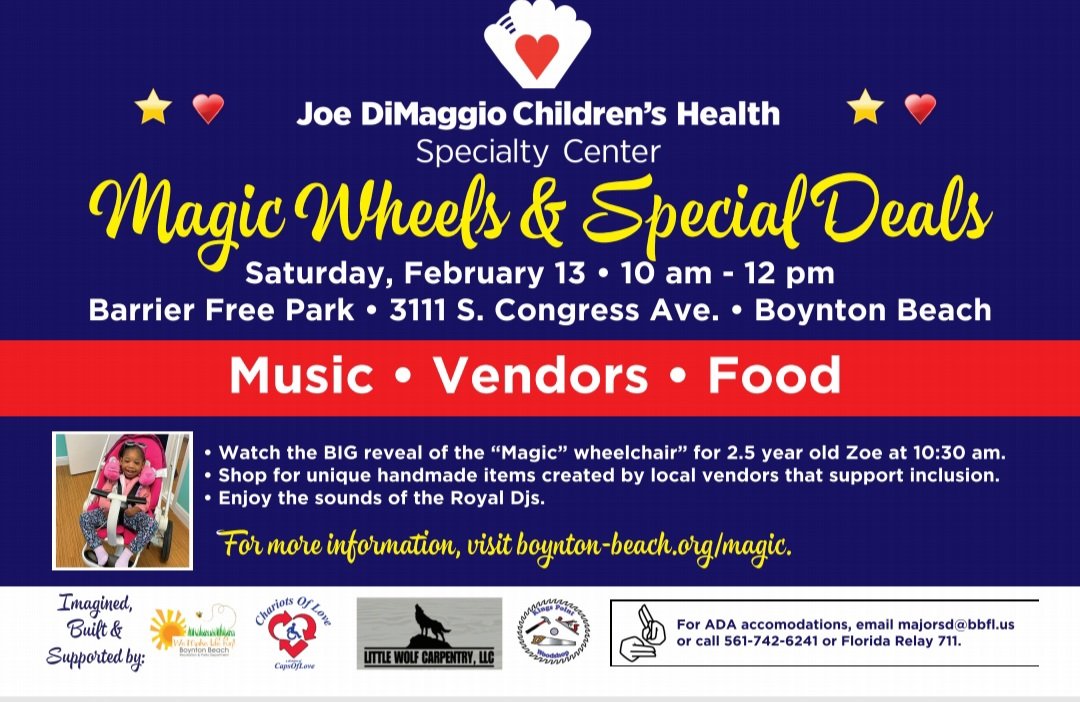 ChariotsL's tweet photo. Come see little Zoe get her fantasy "creation" this Saturday morning! #MagicWheels #ChariotsOfLove #BarrierFreePark
#Disney
#DisneyDreams #fantasy #Zoe #Reveal https://t.co/HZ1RfKVbVE