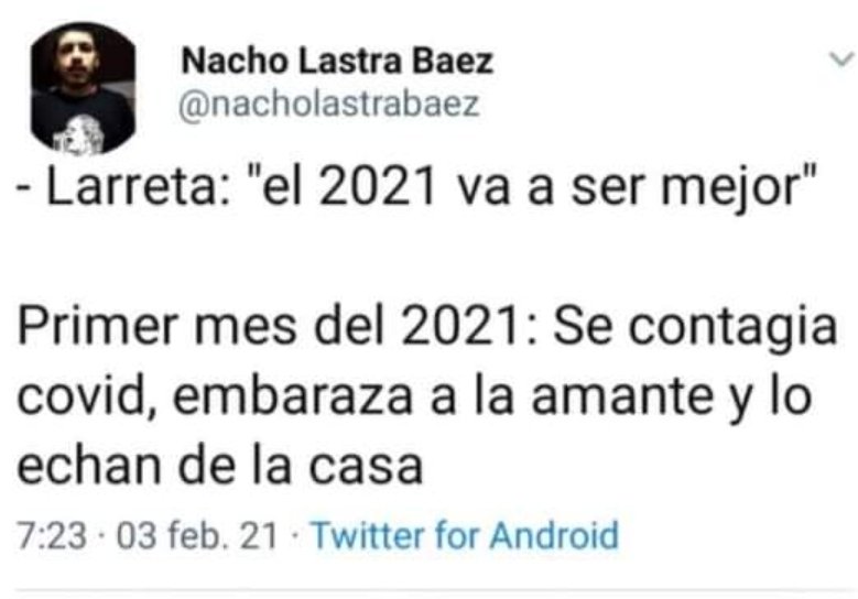 silsalsi's tweet photo. Lo echaron de la casa!!..
.."El Nostradamus"...
Le salió mal la predicción!!..
Si no sirven para nada estos canallas de la alianza de gobierno neoliberal de Cambiemos-Pro-Ucr...
#LarretaEsMacri!!..
#LarretaEsResponsable!!..
#VolvimosMillones!!..✌✌ https://t.co/2Dpov5yZ8x