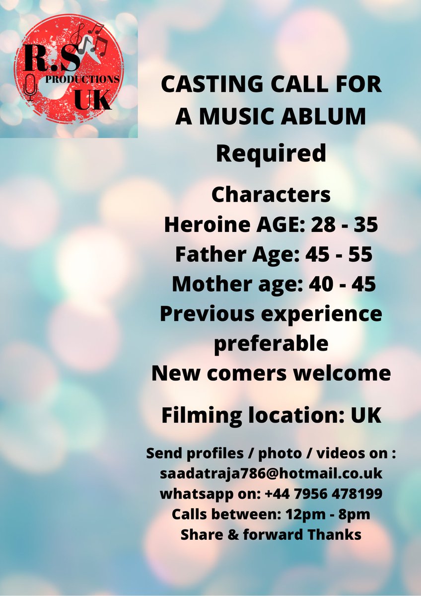 Sundeep06755336's tweet photo. Casting for a music video get in contact via the @ below in the poster. 
#music #musicvideos #video #casting #cast #rsproductions #asain #pakistan #pakistanisong https://t.co/NZFqOJUHvM