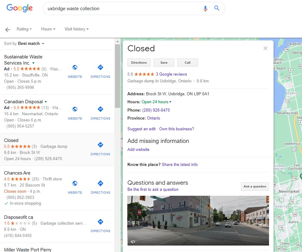 JoyanneHawkins's tweet photo. I wonder who this web design company pissed off?  Someone changed their name to "Closed" and their business category to "garbage dump". 🤷‍♀️ #stopcraponthemap https://t.co/AapNPVXUM0