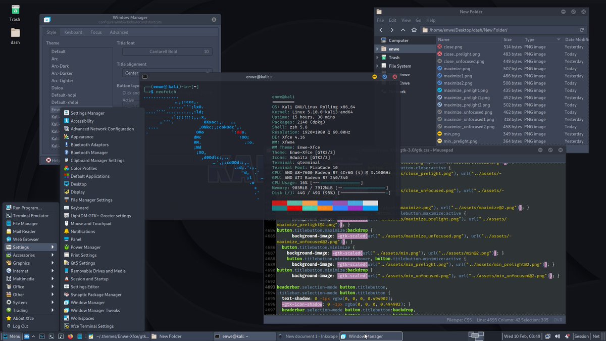 masenwe's tweet image. Kali n Xfce theming
#XfceUI