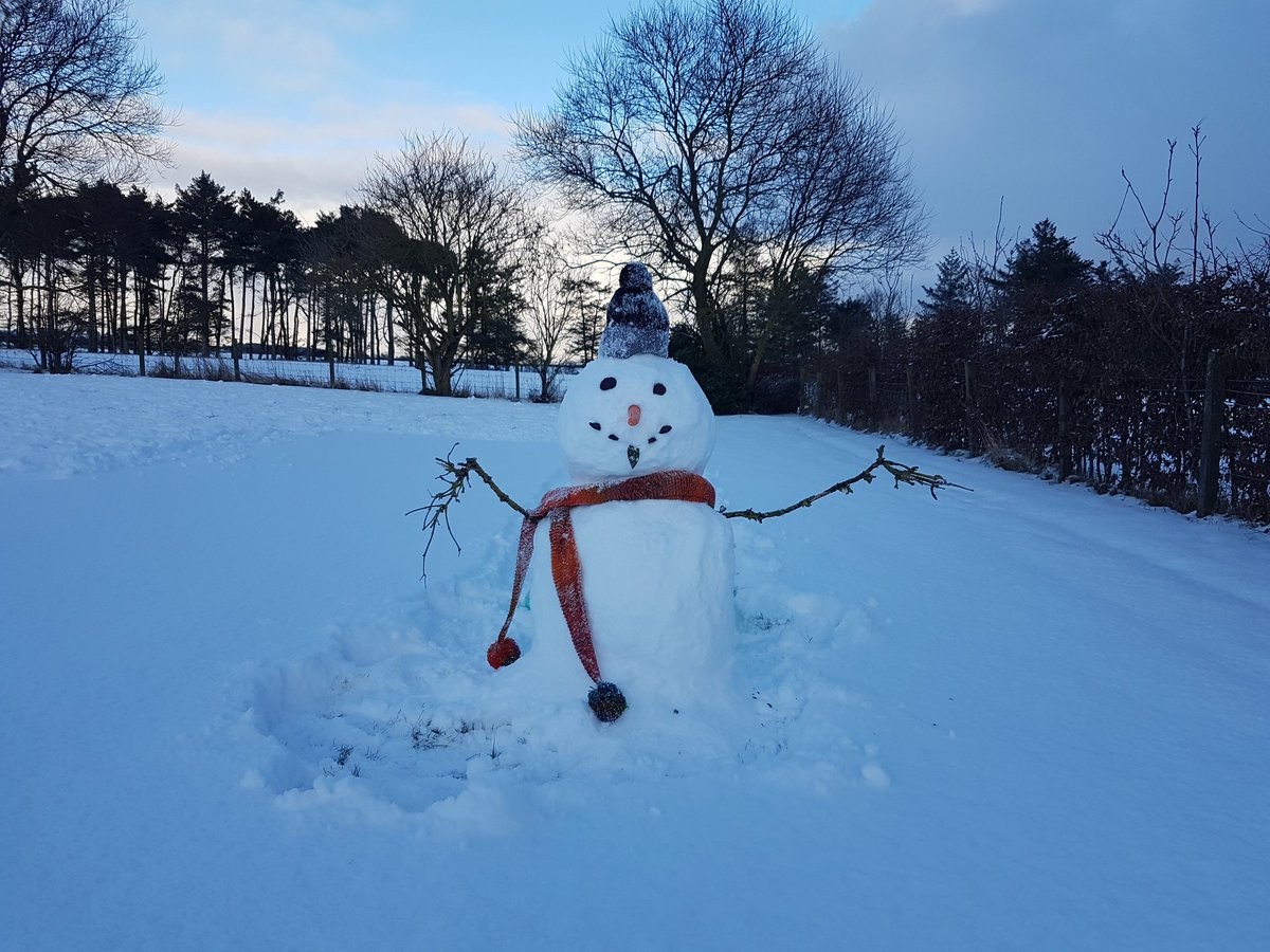 MrsMorrisonBio's tweet photo. We don't get decent snow often so had to make the most of it... This is Mildred. An hour well spent if you ask me! #takeabreak #snowday #screenbreak #wellbeing https://t.co/a8Pzg5DdU2